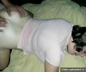 Cuckold husband filmed his nerdy wife in a threesome