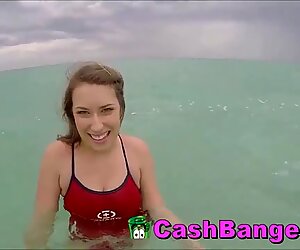 Dirty Lifeguard Persuaded With Money Sucks Strangers Cock
