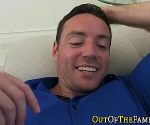 Black stepteen blows cock
