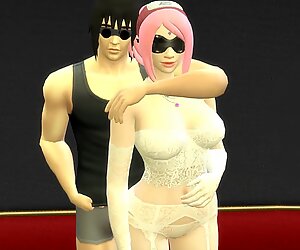 La Boda de Sakura Parte 1 Anime Hentai Netorare Recié_n Casados le toman Fotos con los Ojos Tapado Esposa a. Marido tonto