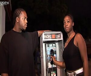 Tipsy black chick Keisha agrees to suck a cock for cum