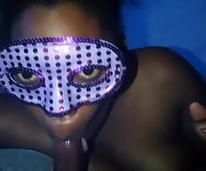 Sexy ebony deepthroats huge black cock