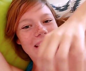 Freckled teen first timer bangs for cum