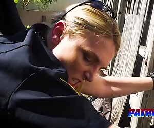 Sexy cops pounded by black thief