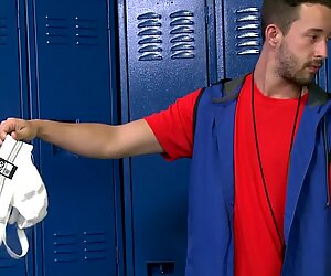 Gay Isaac Hardy masturbates by a handjob thinking about hard penis