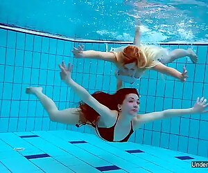 Two hot lesbians in the pool