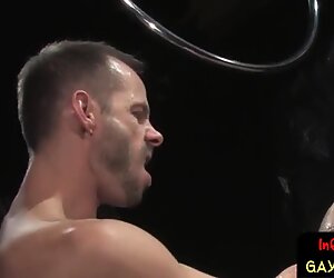 BDSM submissive anally fisted by master