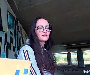 Public Agent Hot Czech body fucked under public bridge after sucking cock